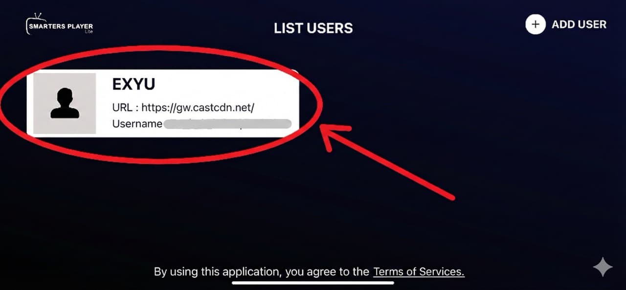 Izbor EXYU profila u listi korisnika