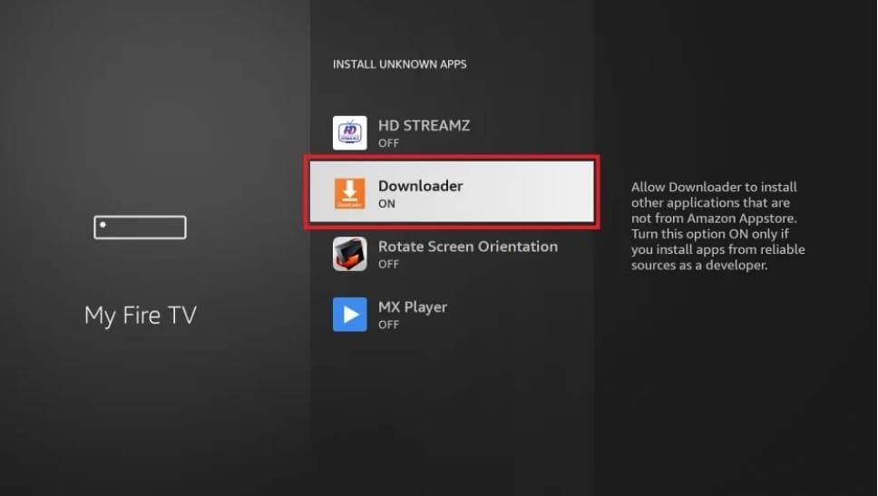 Uključivanje Install unknown apps za Downloader