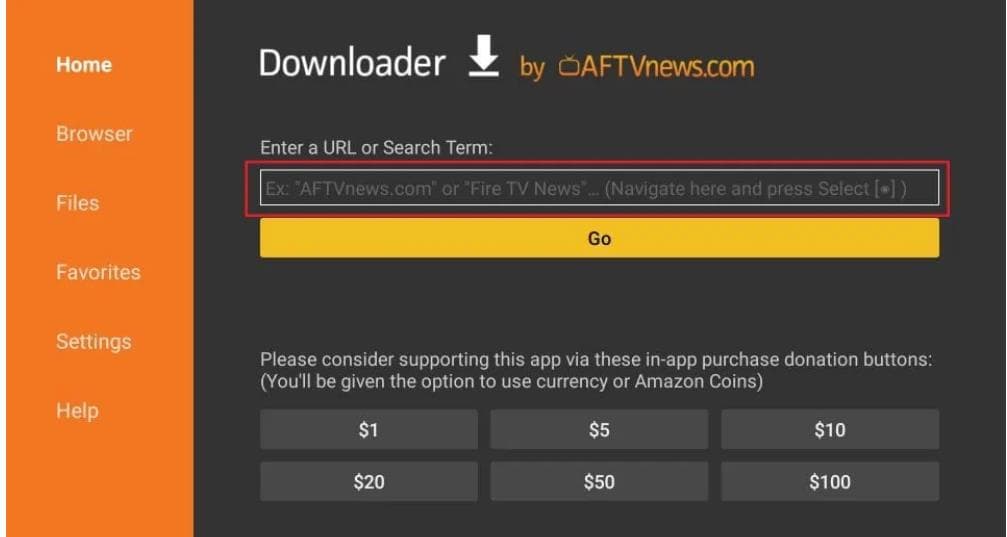 Unos koda 1474799 u Downloader za preuzimanje EXYU aplikacije