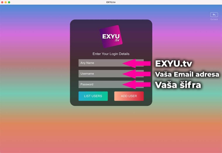 Instrukcije za MacOS EXYU.tv